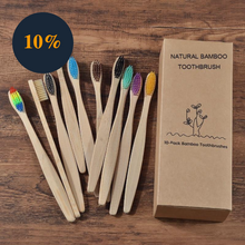 Load image into Gallery viewer, New design mixed color bamboo toothbrush Eco Friendly wooden Tooth Brush Soft bristle Tip Charcoal adults oral care toothbrush