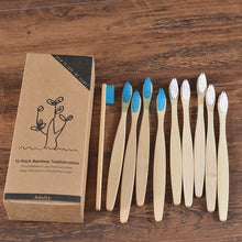 Load image into Gallery viewer, New design mixed color bamboo toothbrush Eco Friendly wooden Tooth Brush Soft bristle Tip Charcoal adults oral care toothbrush